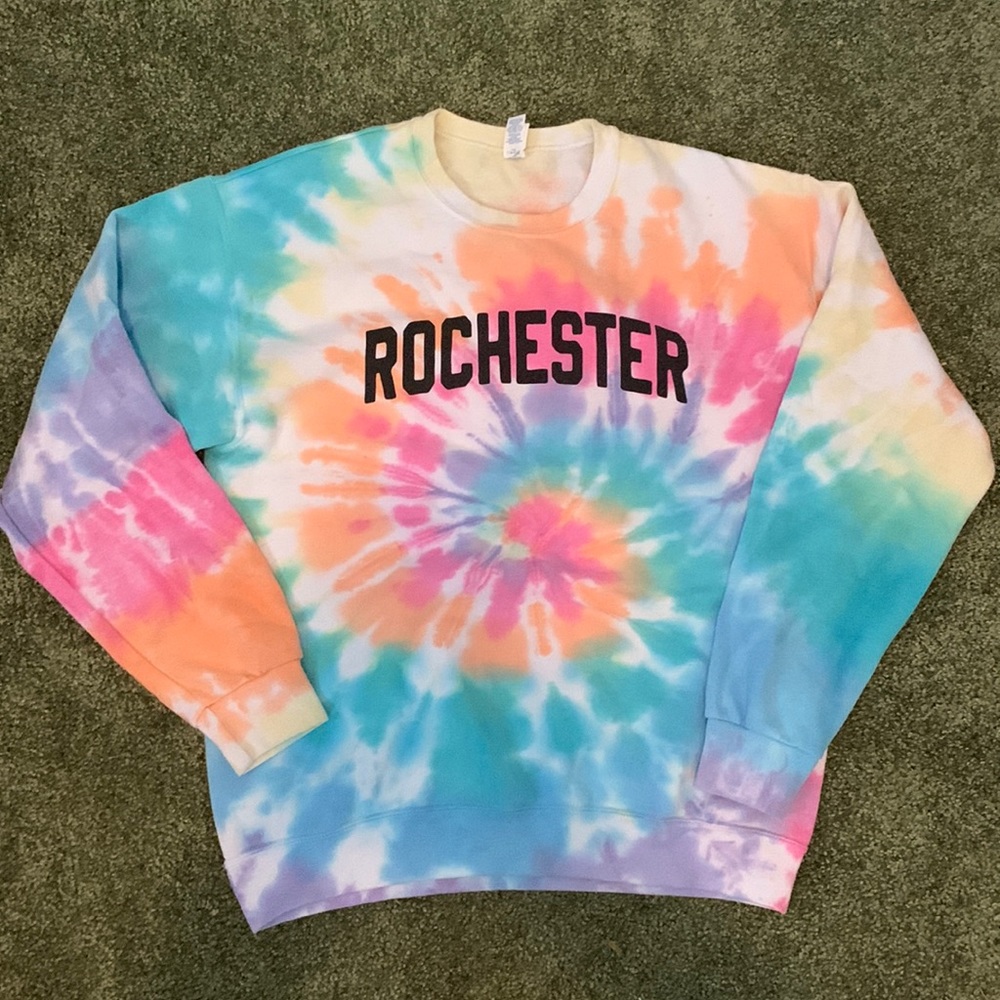 Rochester tie dye crew neck sweater shirt